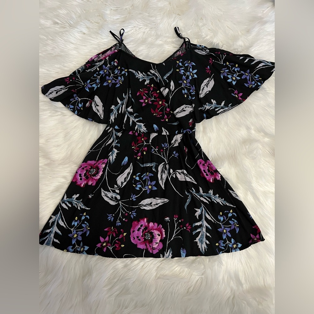 Express Pink and Blue Cold Shoulder Sundress